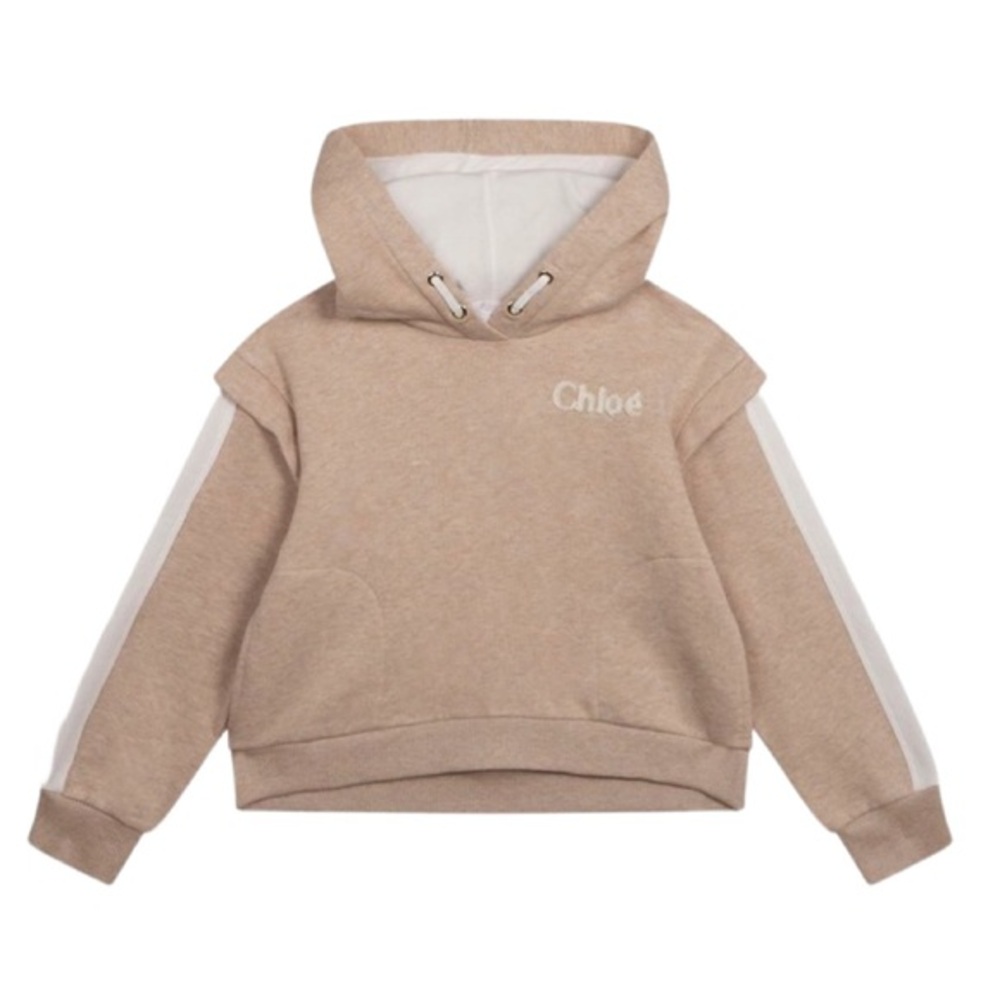 CHLOE GIRLS LOGO COTTON HOODIE